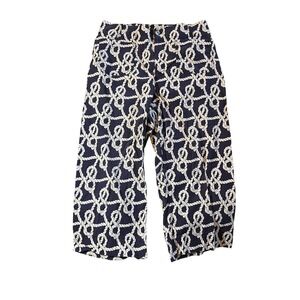 Maeve Anthropologie The Collete Nautical Rope Print Capri Pants Cropped Women 16
